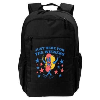 Retro Just Here For The Wieners 4th Of July Funny Hot Dog Backpack
