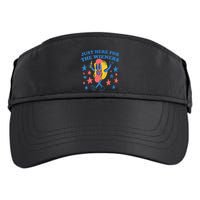 Retro Just Here For The Wieners 4th Of July Funny Hot Dog Adult Drive Performance Visor