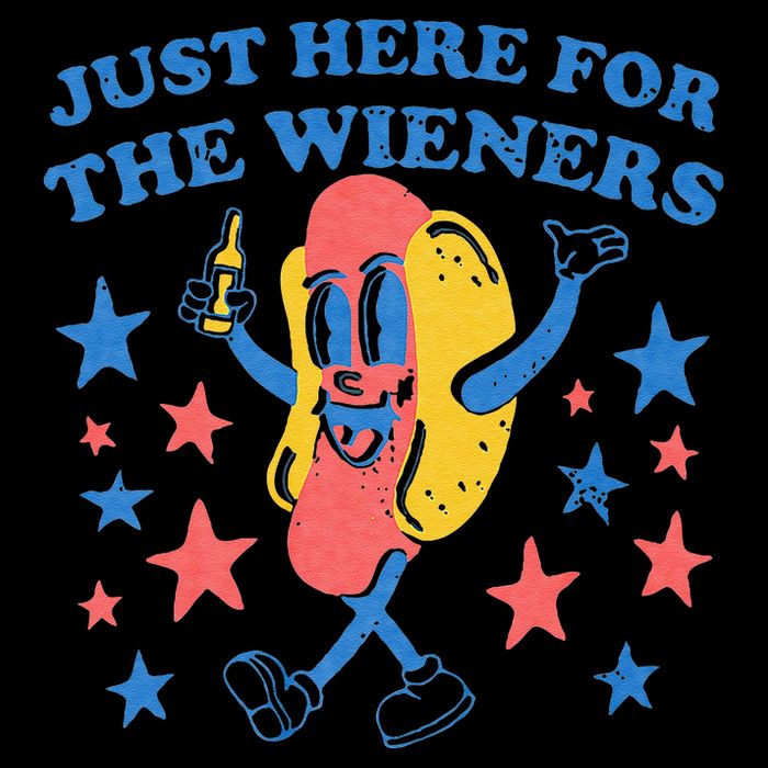 Retro Just Here For The Wieners 4th Of July Funny Hot Dog Mug