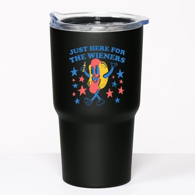 Retro Just Here For The Wieners 4th Of July Funny Hot Dog Tumbler
