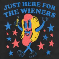Retro Just Here For The Wieners 4th Of July Funny Hot Dog Trucker Hat