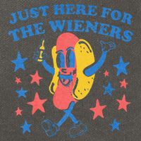 Retro Just Here For The Wieners 4th Of July Funny Hot Dog Cotton Canvas Backpack