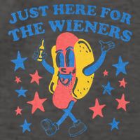 Retro Just Here For The Wieners 4th Of July Funny Hot Dog Vector Backpack