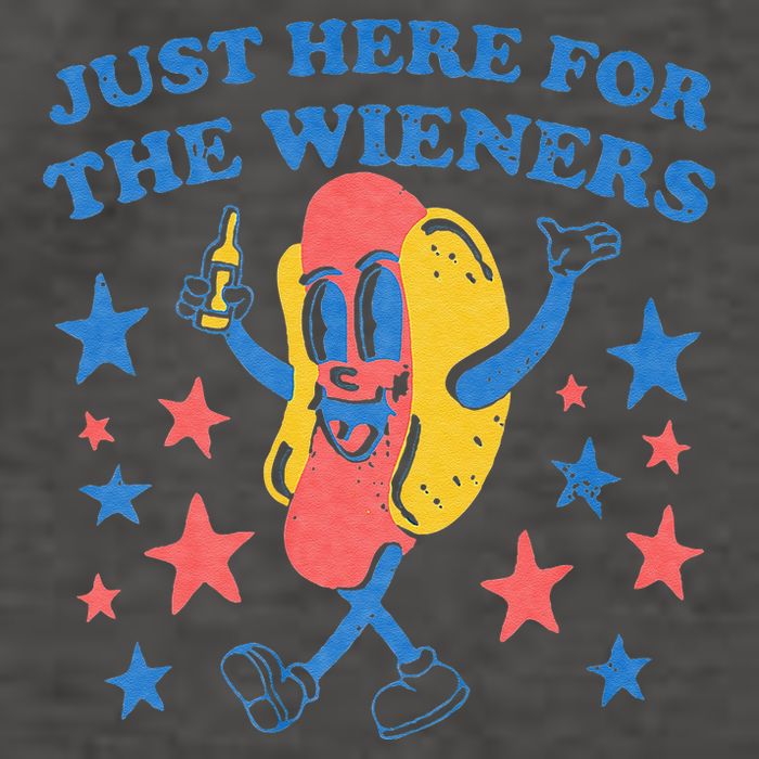 Retro Just Here For The Wieners 4th Of July Funny Hot Dog Vector Backpack