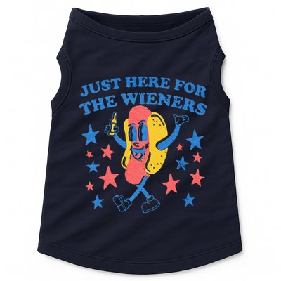 Retro Just Here For The Wieners 4th Of July Funny Hot Dog Doggie Tank