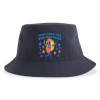 Retro Just Here For The Wieners 4th Of July Funny Hot Dog Sustainable Bucket Hat