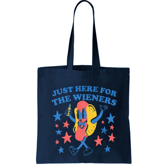 Retro Just Here For The Wieners 4th Of July Funny Hot Dog Bag