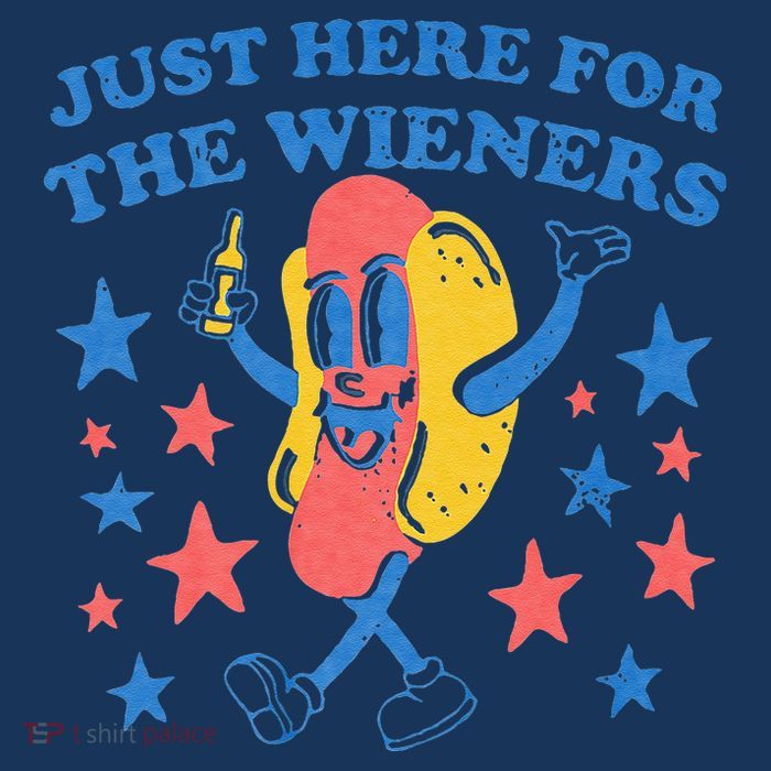Retro Just Here For The Wieners 4th Of July Funny Hot Dog Bag