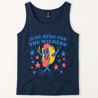 Retro Just Here For The Wieners 4th Of July Funny Hot Dog Tank Top