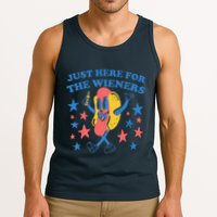 Retro Just Here For The Wieners 4th Of July Funny Hot Dog Tank Top