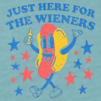 Retro Just Here For The Wieners 4th Of July Funny Hot Dog Sueded Cloud Jersey T-Shirt