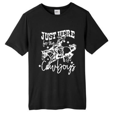 Retro Just Here For The Cow Western Country Cow Gift Tall Fusion ChromaSoft Performance T-Shirt