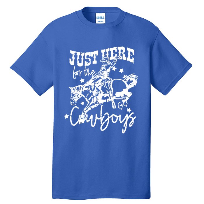 Retro Just Here For The Cow Western Country Cow Gift Tall T-Shirt