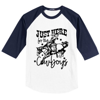 Retro Just Here For The Cow Western Country Cow Gift Baseball Sleeve Shirt