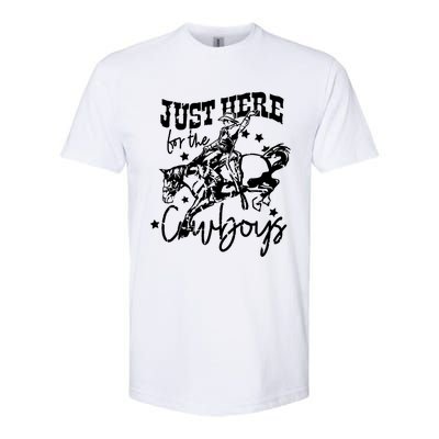 Retro Just Here For The Cow Western Country Cow Gift Softstyle CVC T-Shirt