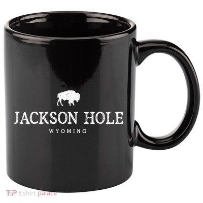 Retro Jackson Hole Wyoming Bison Buffalo Vintage 11oz C Handle Ceramic Mug