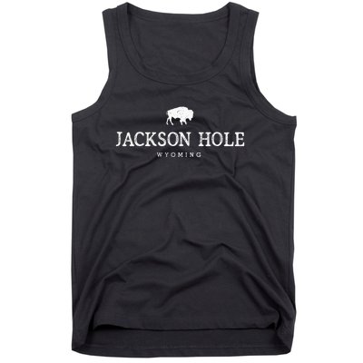 Retro Jackson Hole Wyoming Bison Buffalo Vintage Tank Top