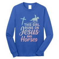 Runs Jesus Horses Christian Horseback Equestrian Gift Long Sleeve Shirt