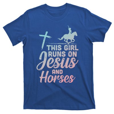 Runs Jesus Horses Christian Horseback Equestrian Gift T-Shirt