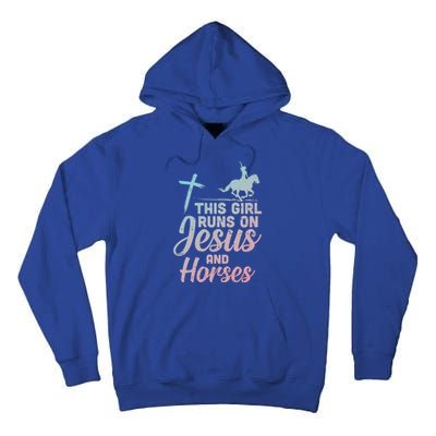 Runs Jesus Horses Christian Horseback Equestrian Gift Tall Hoodie