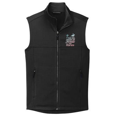 Runs Jesus Horses Christian Horseback Equestrian Gift Collective Smooth Fleece Vest