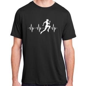 Runner Jogger Heartbeat Heart Line Running Gift Adult ChromaSoft Performance T-Shirt