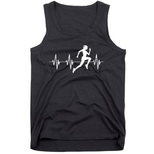 Runner Jogger Heartbeat Heart Line Running Gift Tank Top