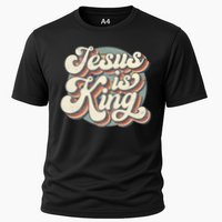 Retro Jesus Is King Christian Bible Religious Cooling Performance Crew T-Shirt