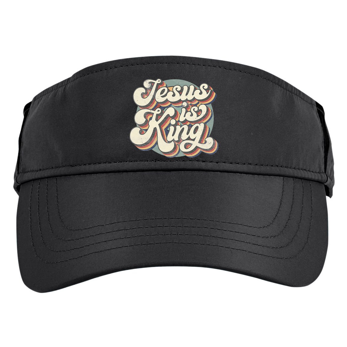 Retro Jesus Is King Christian Bible Religious Adult Drive Performance Visor