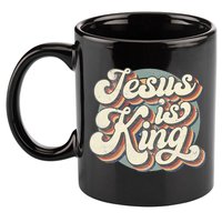 Retro Jesus Is King Christian Bible Religious 11oz C Handle Ceramic Mug