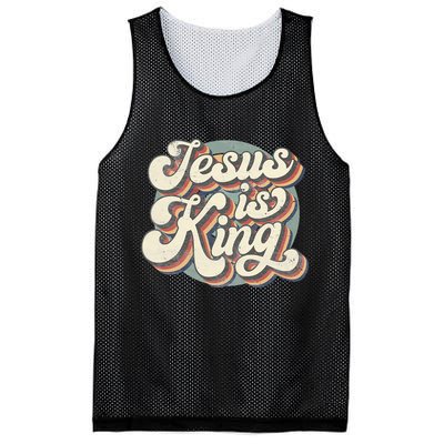 Retro Jesus Is King Christian Bible Religious Mesh Reversible Basketball Jersey Tank