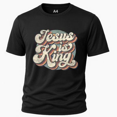 Retro Jesus Is King Christian Bible Religious Performance Shirt