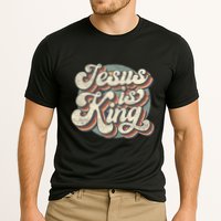 Retro Jesus Is King Christian Bible Religious Cooling Performance Crew T-Shirt