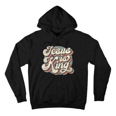 Retro Jesus Is King Christian Bible Religious Hoodie