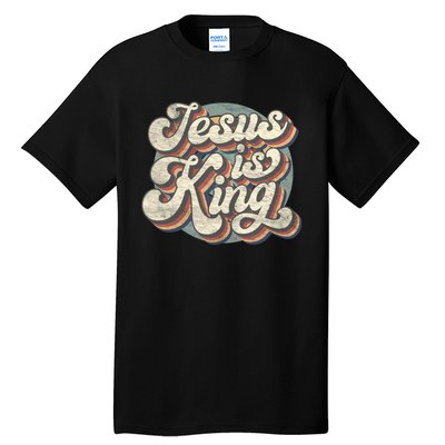 Retro Jesus Is King Christian Bible Religious Tall T-Shirt