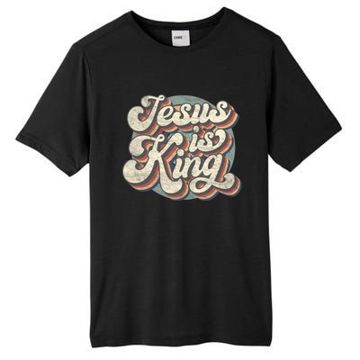 Retro Jesus Is King Christian Bible Religious Tall Fusion ChromaSoft Performance T-Shirt