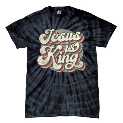 Retro Jesus Is King Christian Bible Religious Tie-Dye T-Shirt