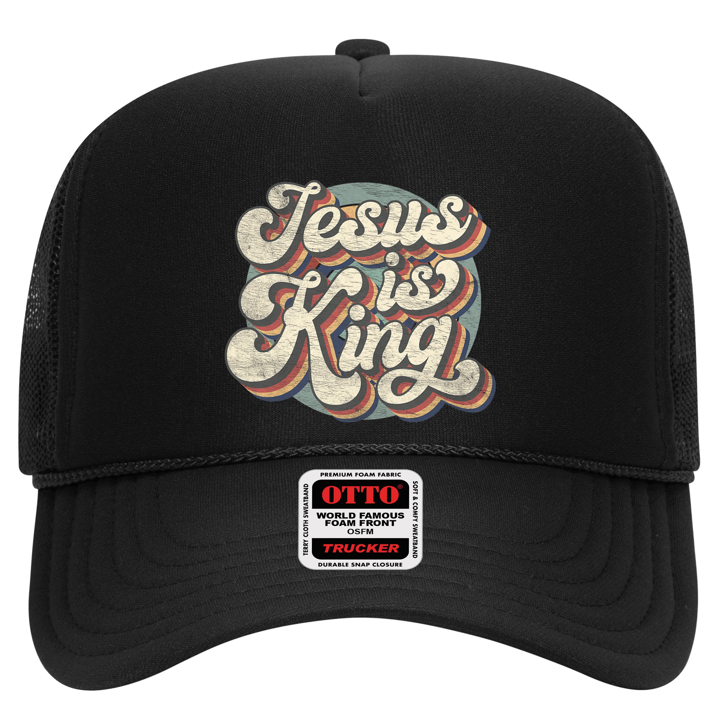 Retro Jesus Is King Christian Bible Religious Hat