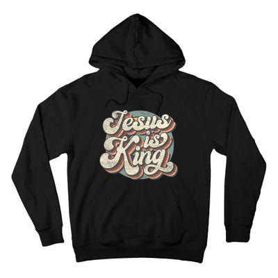 Retro Jesus Is King Christian Bible Religious Tall Hoodie