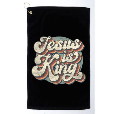 Retro Jesus Is King Christian Bible Religious Golf Towel