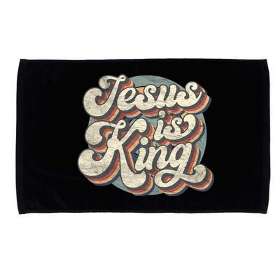 Retro Jesus Is King Christian Bible Religious Microfiber Hand Towel