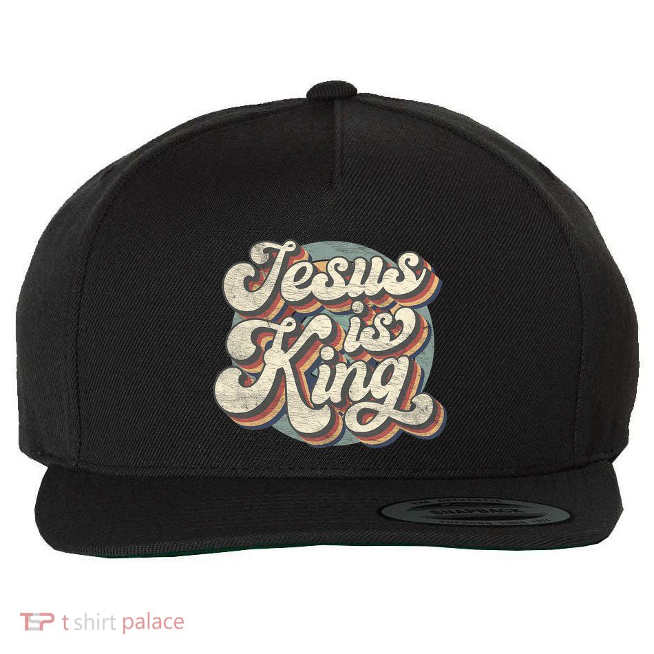 Retro Jesus Is King Christian Bible Religious Wool Snapback Cap