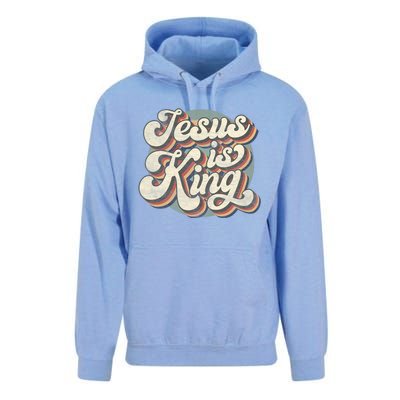 Retro Jesus Is King Christian Bible Religious Unisex Surf Hoodie