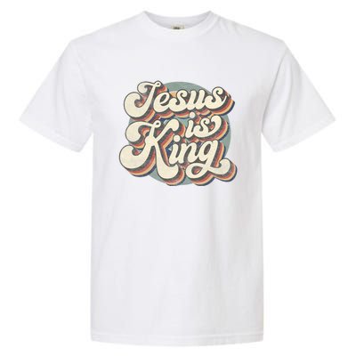 Retro Jesus Is King Christian Bible Religious Garment-Dyed Heavyweight T-Shirt