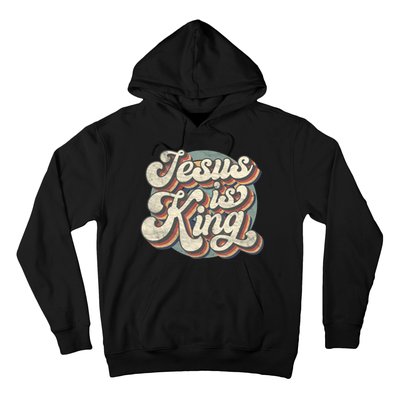 Retro Jesus Is King Christian Bible Religious Womens Hoodie