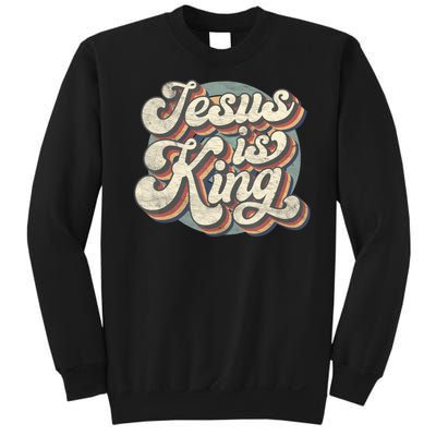 Retro Jesus Is King Christian Bible Religious Womens Sweatshirt