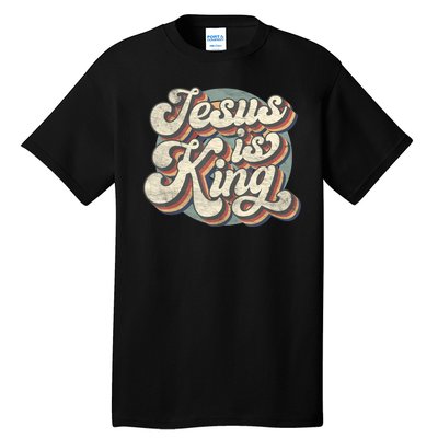 Retro Jesus Is King Christian Bible Religious Womens Tall T-Shirt