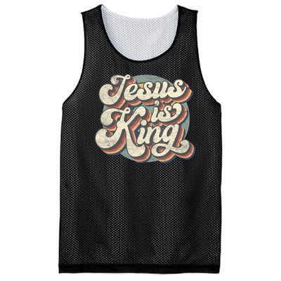 Retro Jesus Is King Christian Bible Religious Womens Mesh Reversible Basketball Jersey Tank