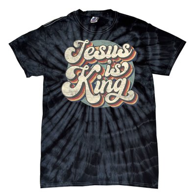 Retro Jesus Is King Christian Bible Religious Womens Tie-Dye T-Shirt