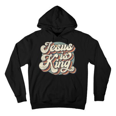 Retro Jesus Is King Christian Bible Religious Womens Tall Hoodie